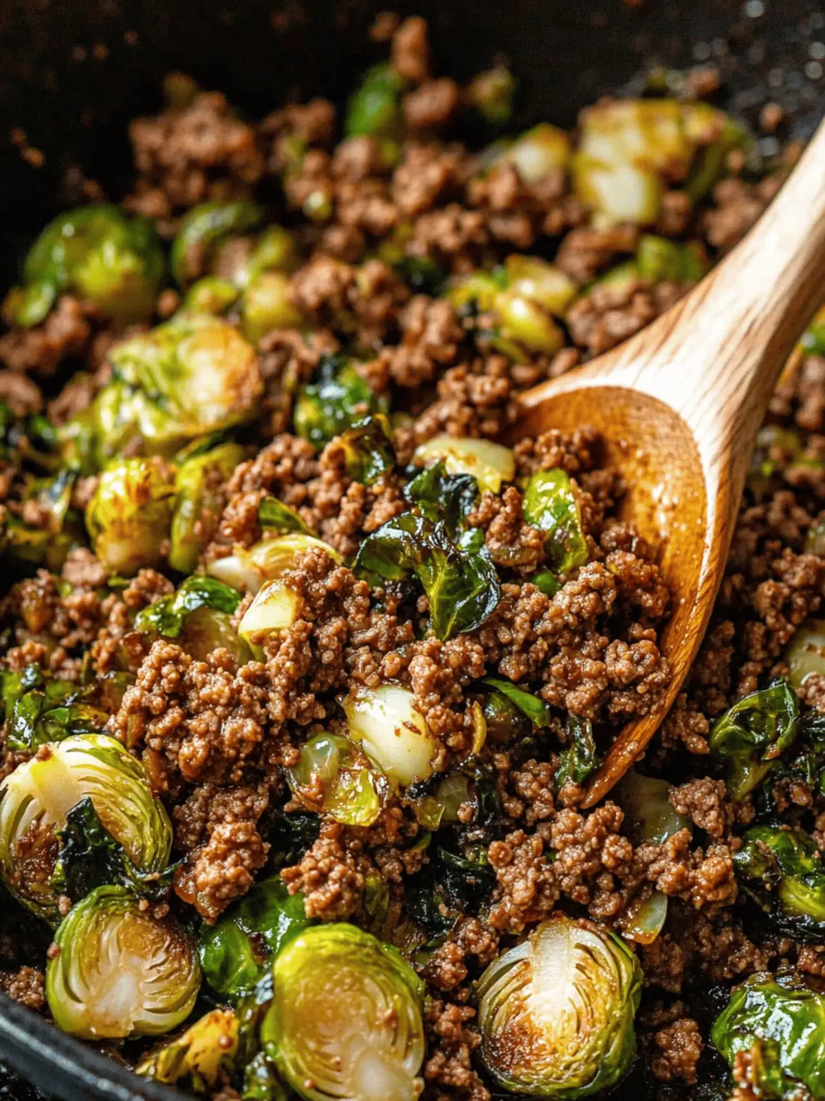 Ground Beef and Brussels Sprouts