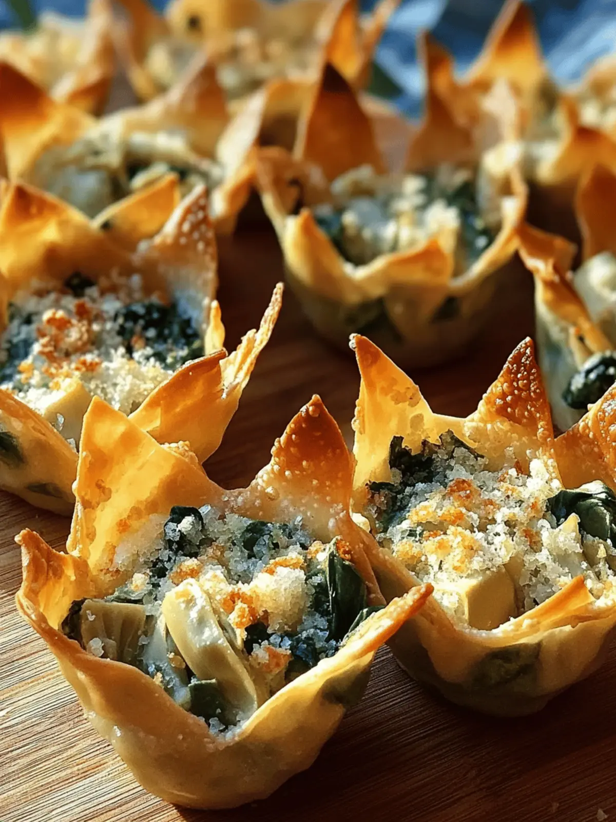 Amazing Spinach Artichoke Wonton Cups