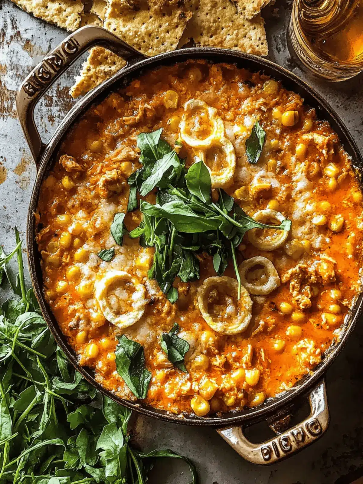 Buffalo Chicken Corn Dip