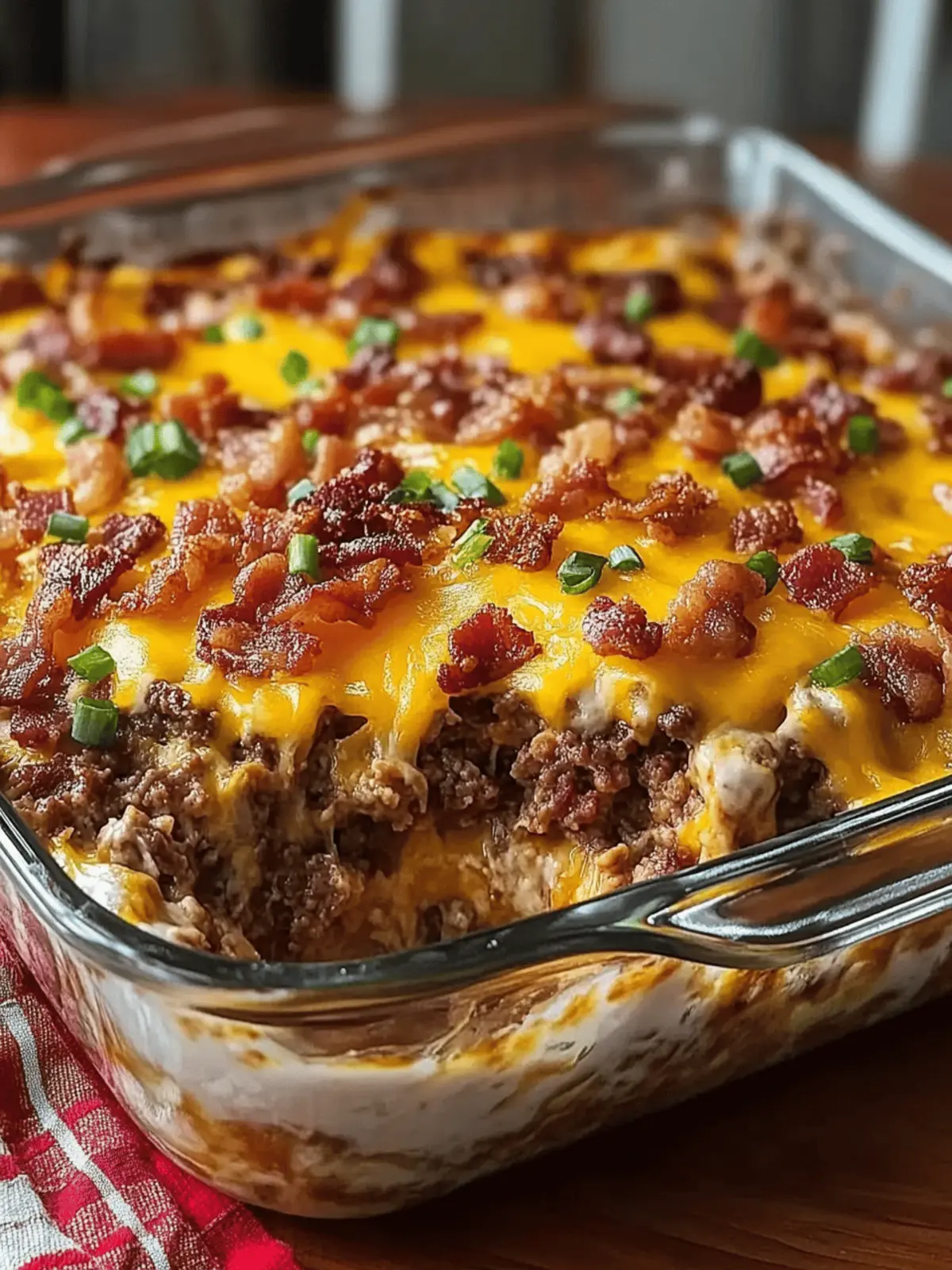 Low-Carb Bacon Cheeseburger Casserole