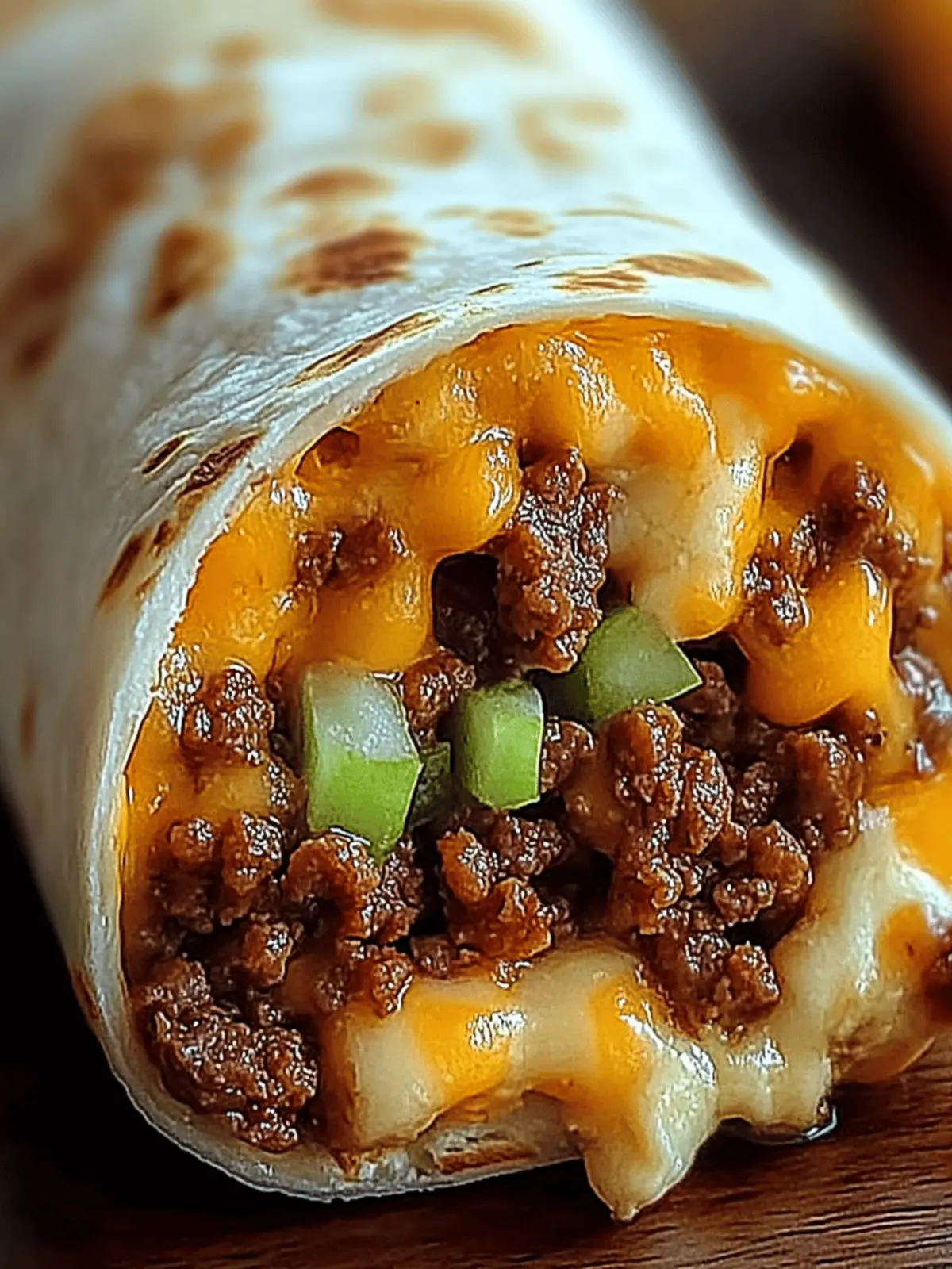 Cheesy Beefy Melt Burrito