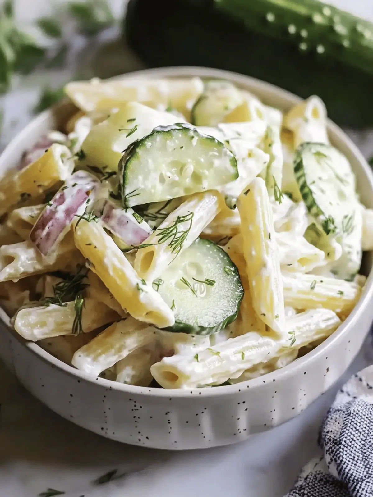 Creamy Cucumber Pasta Salad