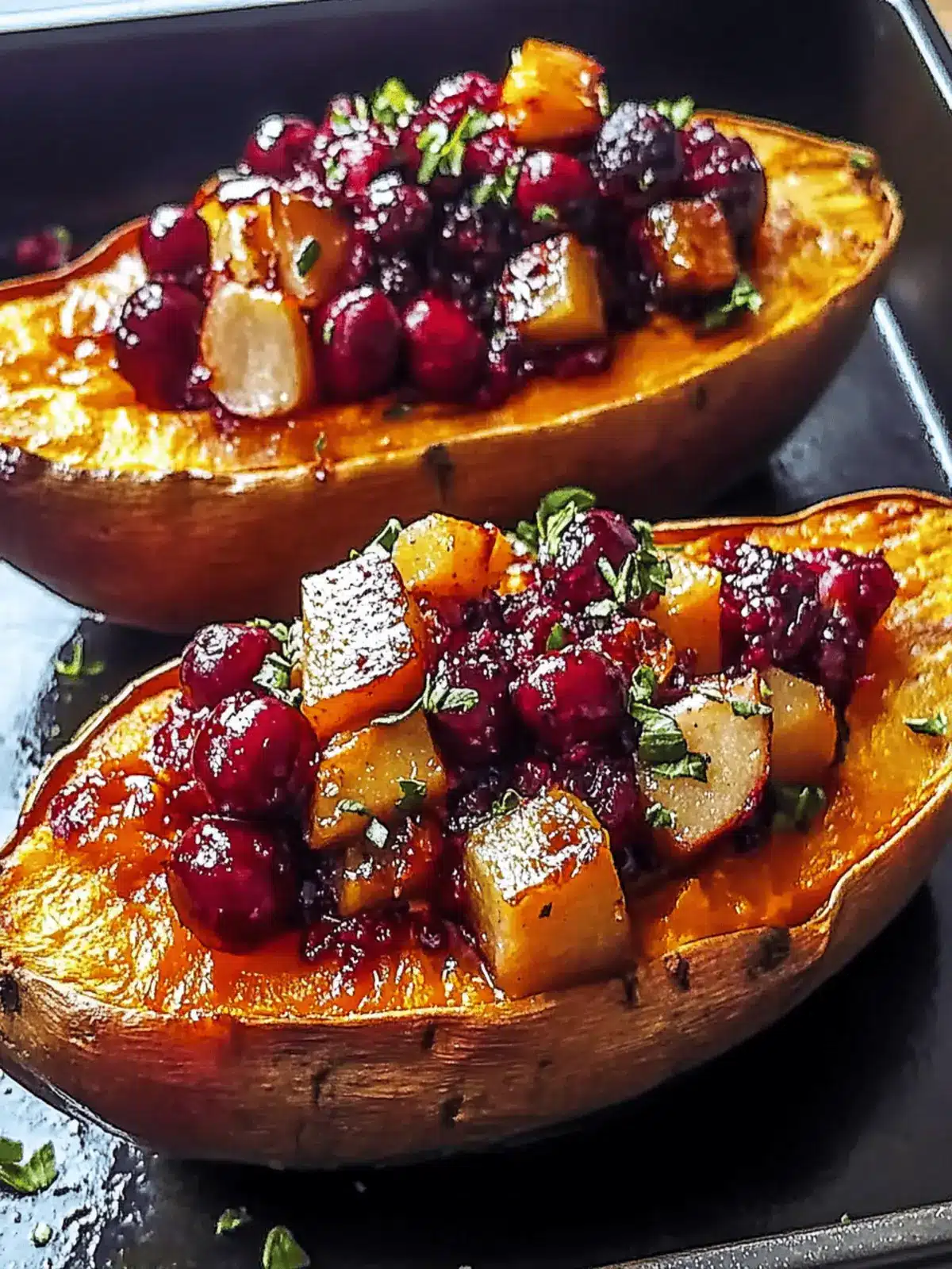 Cranberry Apple Twice-Baked Sweet Potatoes