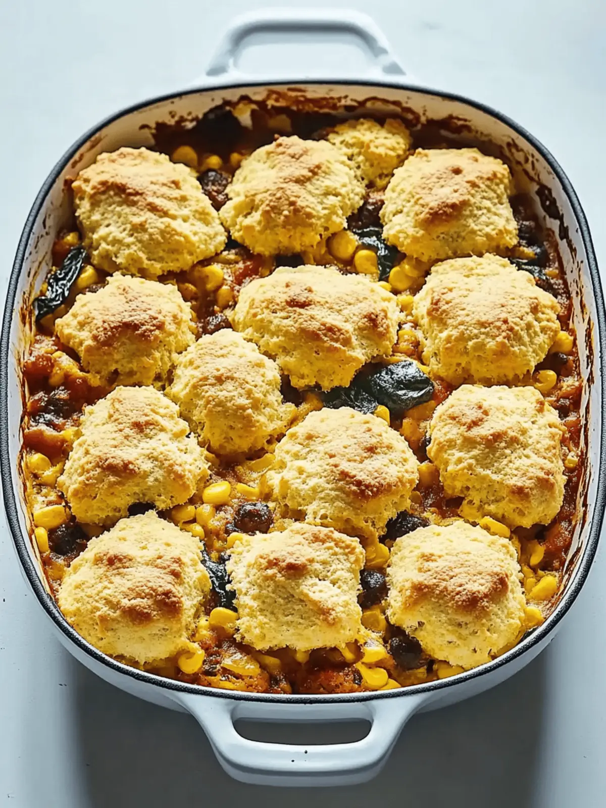 Three Sisters Casserole with Cornmeal Biscuit Topping