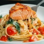 Healthy & Creamy Tuscan Salmon Pasta