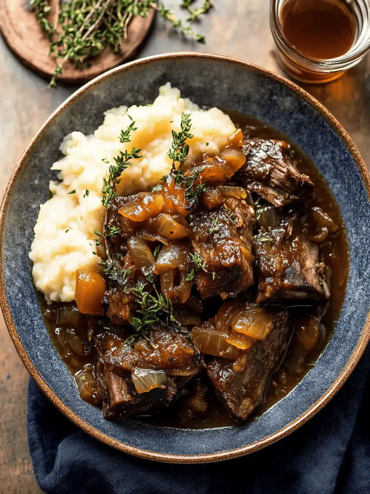 Cider Braised Short Ribs with Caramelized Onions