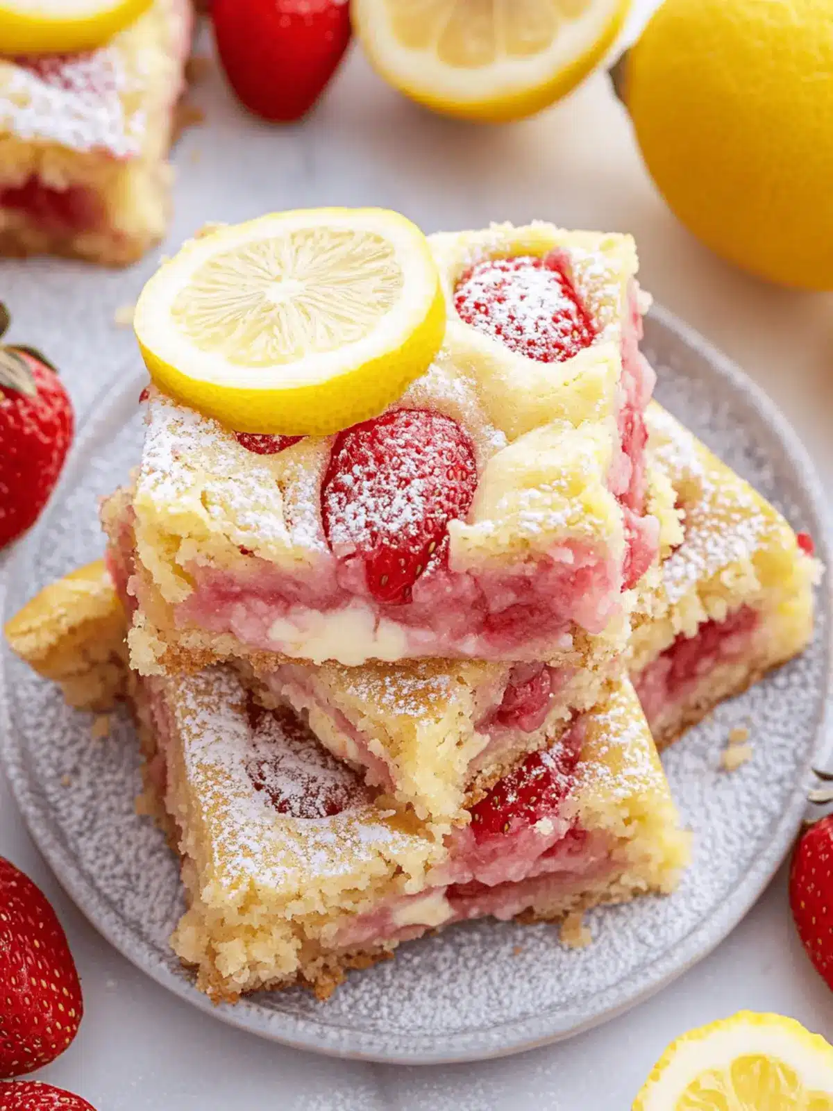 Tasty Strawberry Lemon Blondies