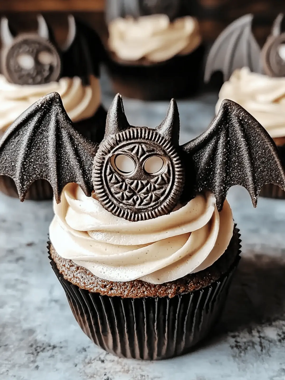 Vegan Oreo Bat Cupcakes