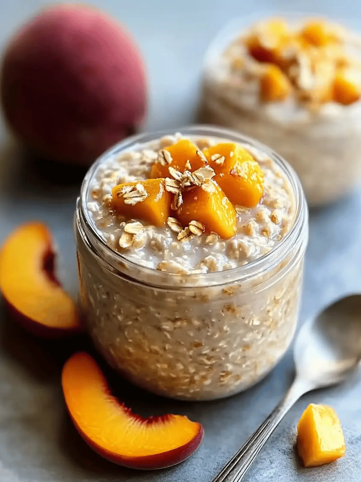 Peach Cobbler Overnight Oats