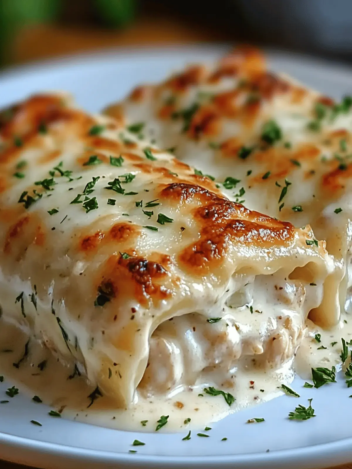 Chicken Alfredo Lasagna Rolls