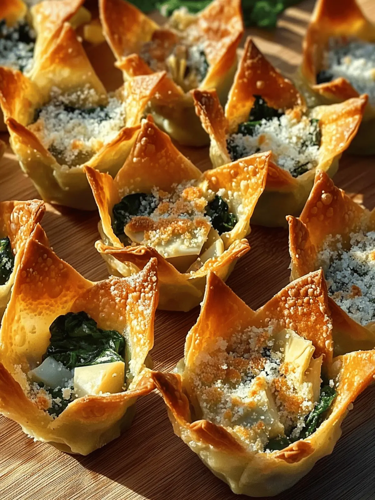 Amazing Spinach Artichoke Wonton Cups