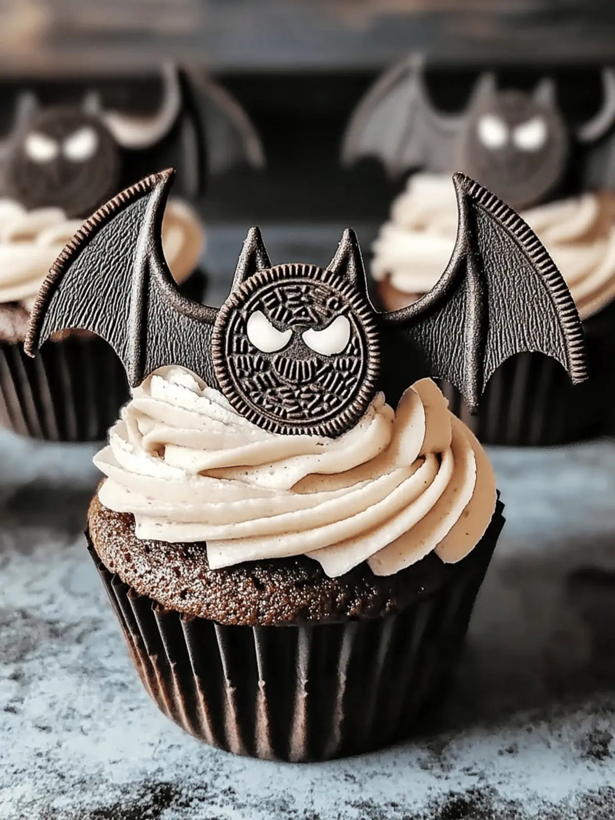 Vegan Oreo Bat Cupcakes