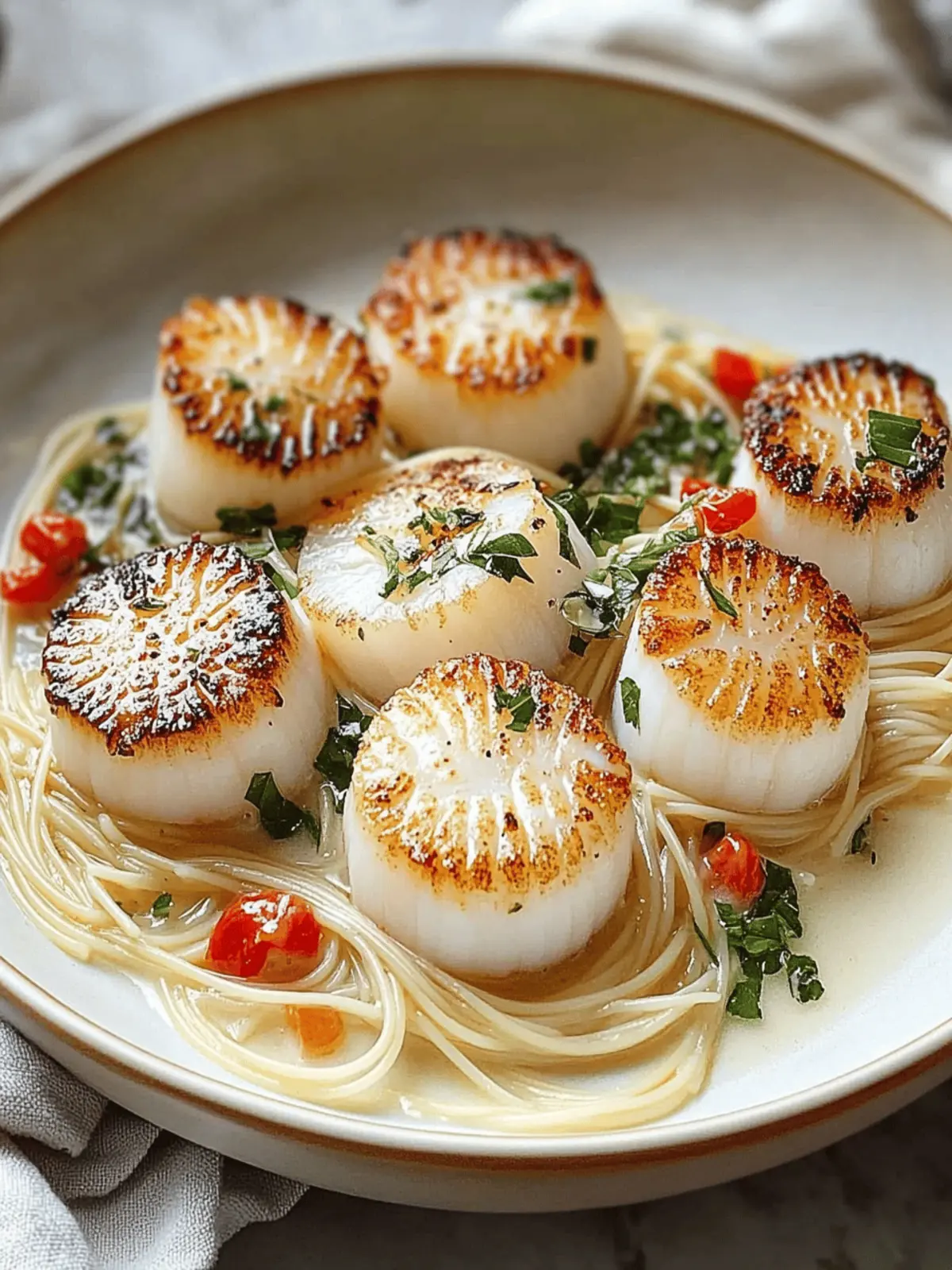 Sea Scallops with Angel Hair Pasta