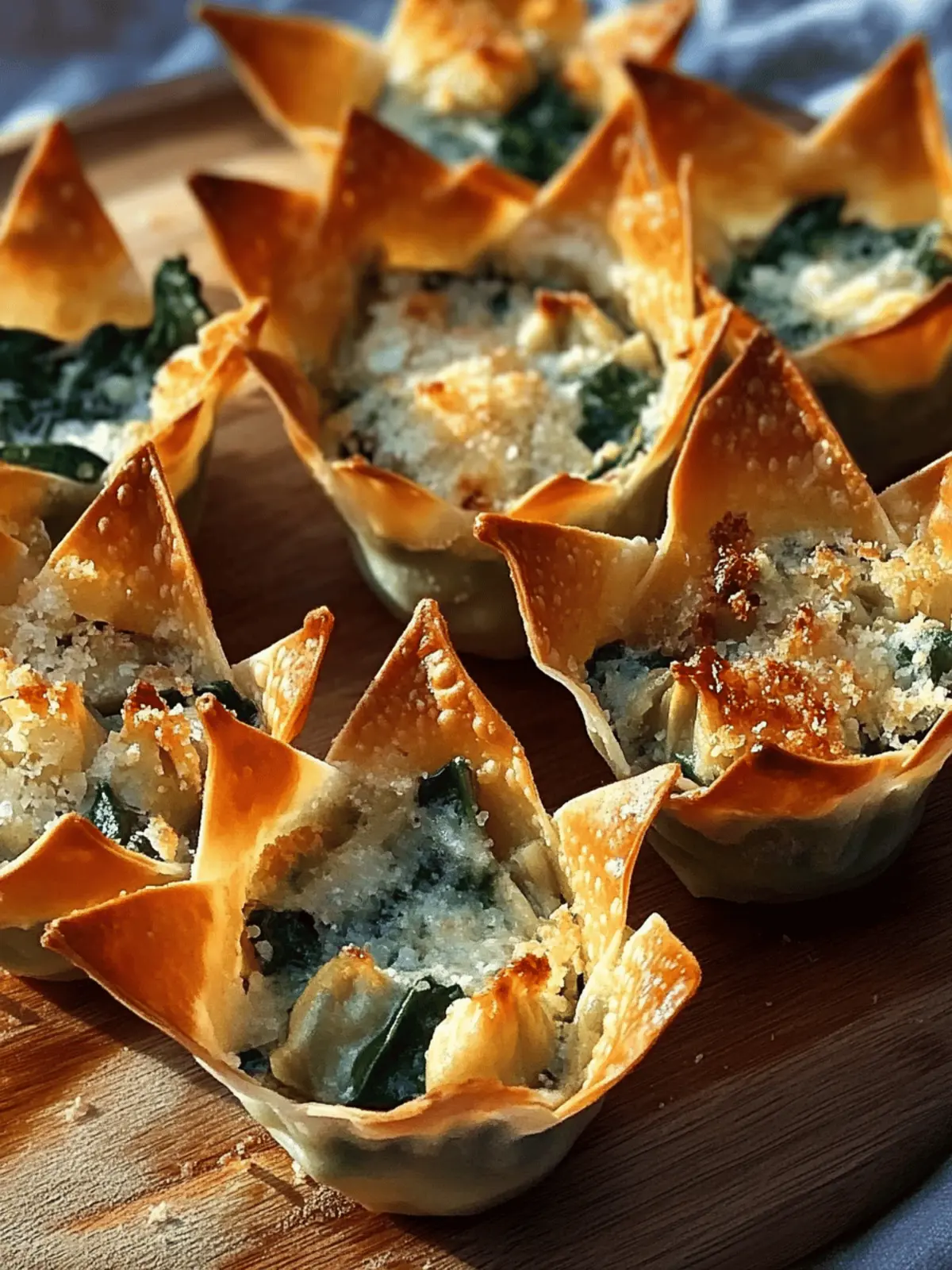 Amazing Spinach Artichoke Wonton Cups