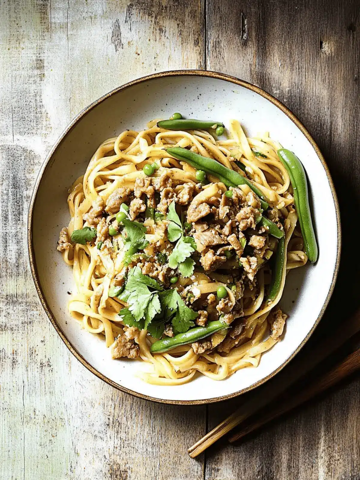 Noodles with Pork and Green Beans