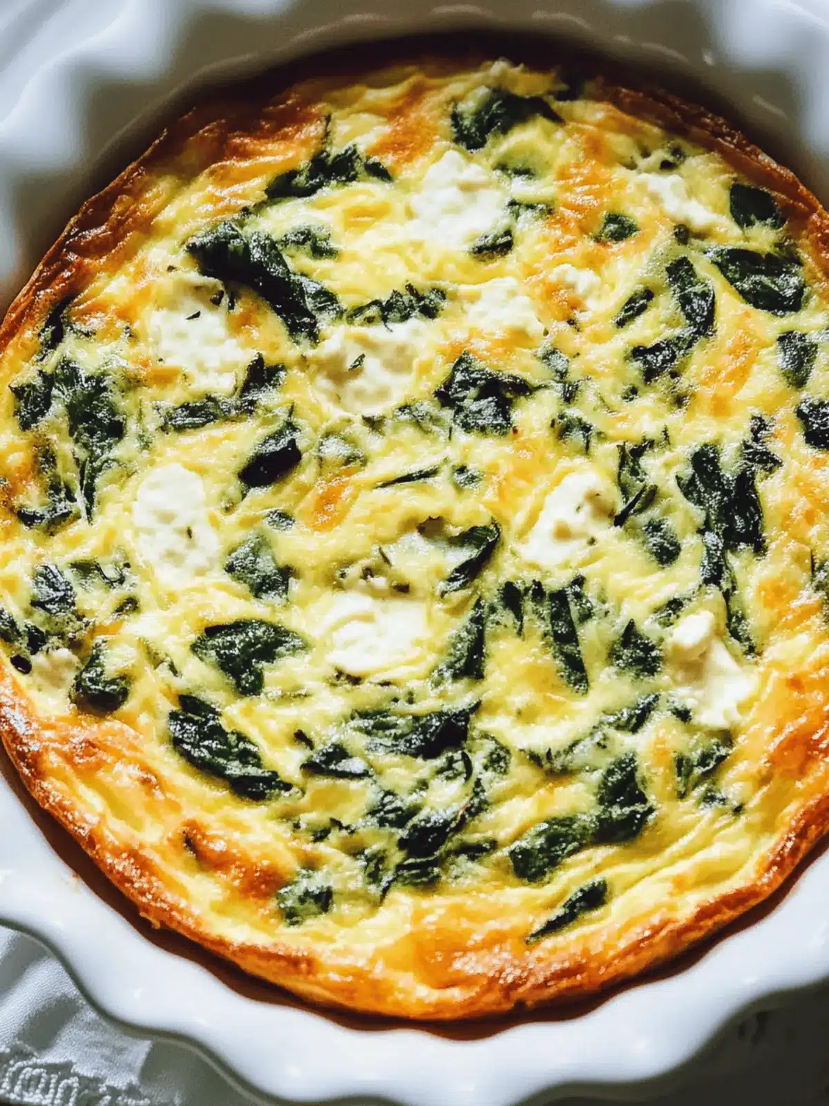 Cottage Cheese and Spinach Crustless Quiche