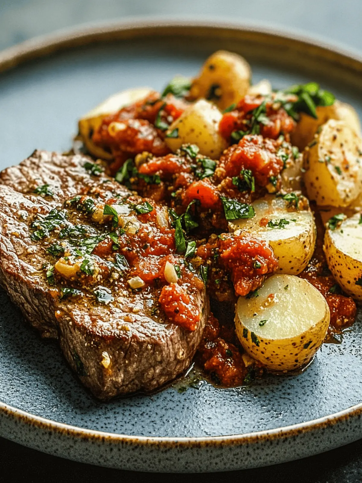 Veal Minute Steak with Romesco Potato Salad (Gluten-Free)