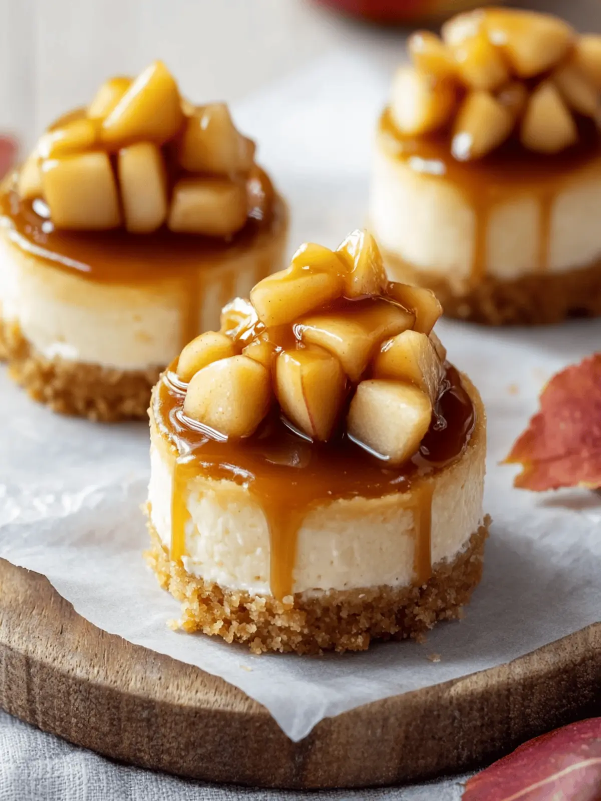 Mini Caramel Apple Cheesecakes
