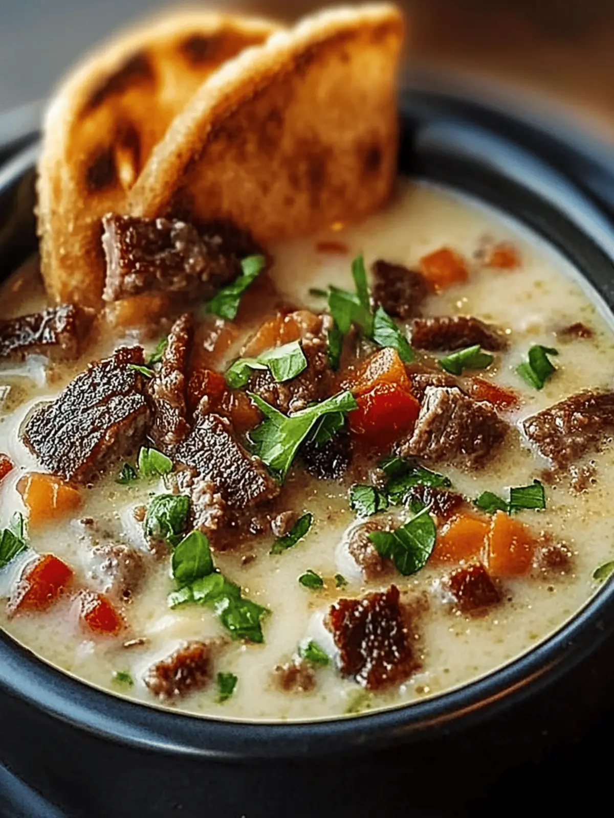 Philly Cheesesteak Soup