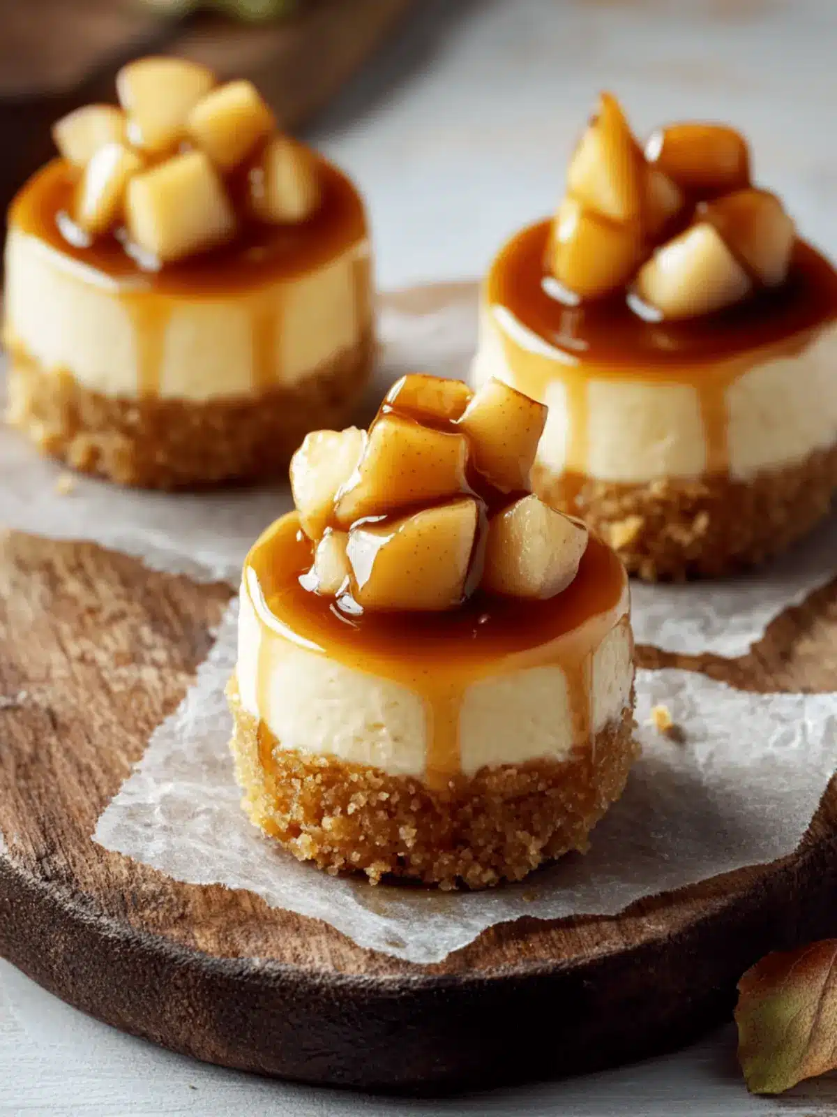 Mini Caramel Apple Cheesecakes
