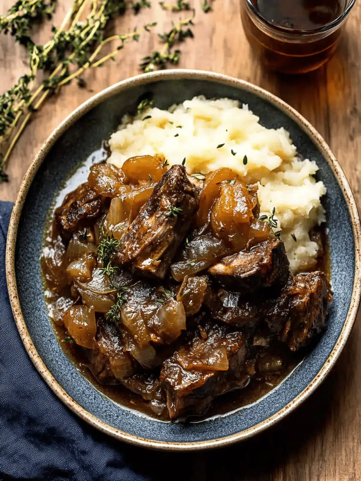 Cider Braised Short Ribs with Caramelized Onions