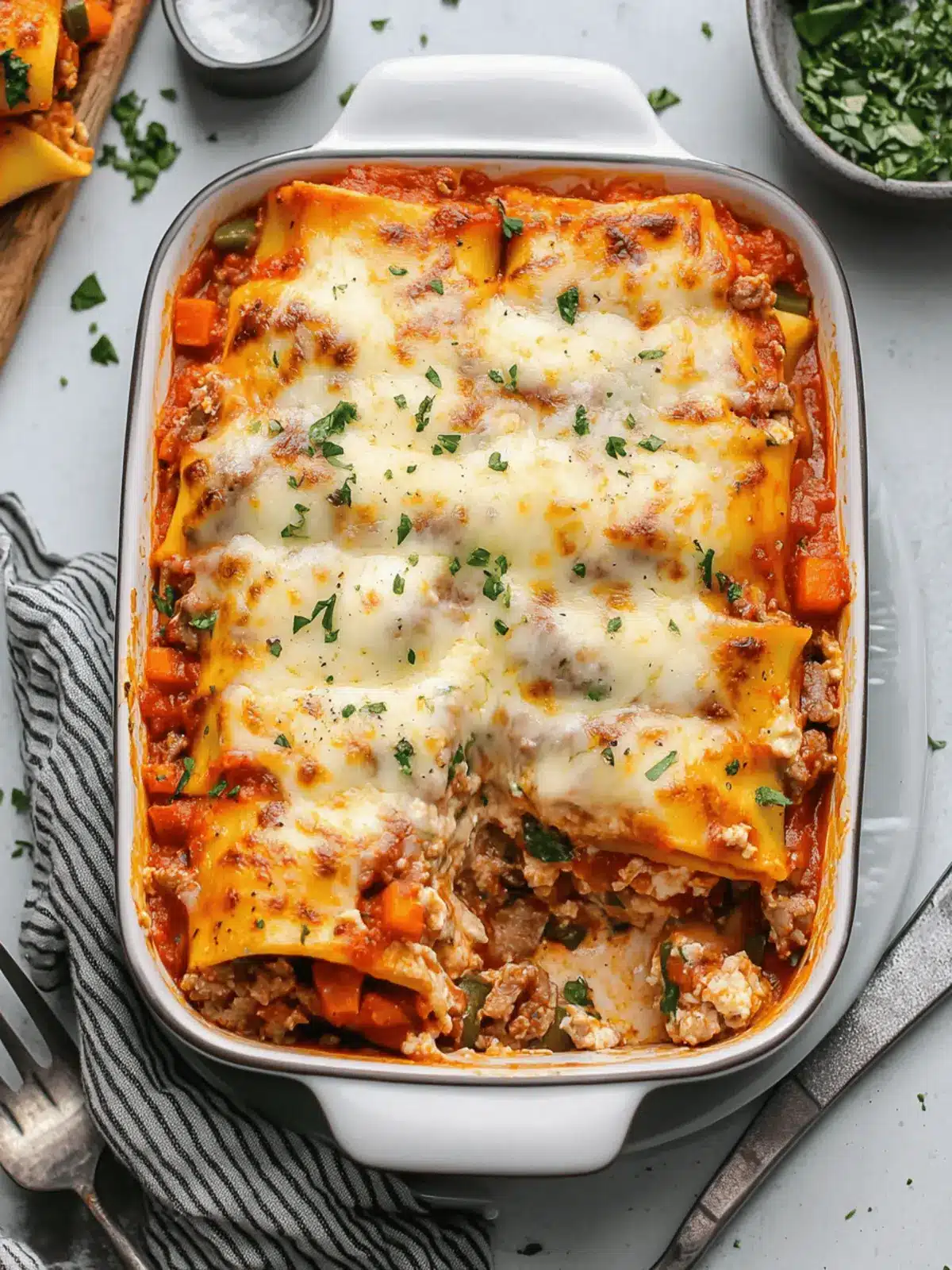 Beef & Veggie Lasagna (with cottage cheese)
