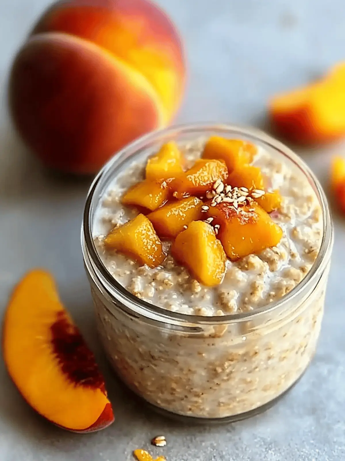 Peach Cobbler Overnight Oats