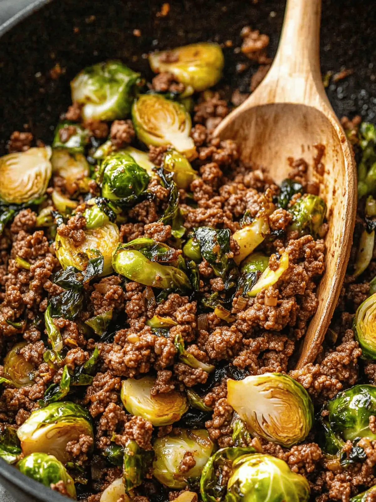 Ground Beef and Brussels Sprouts