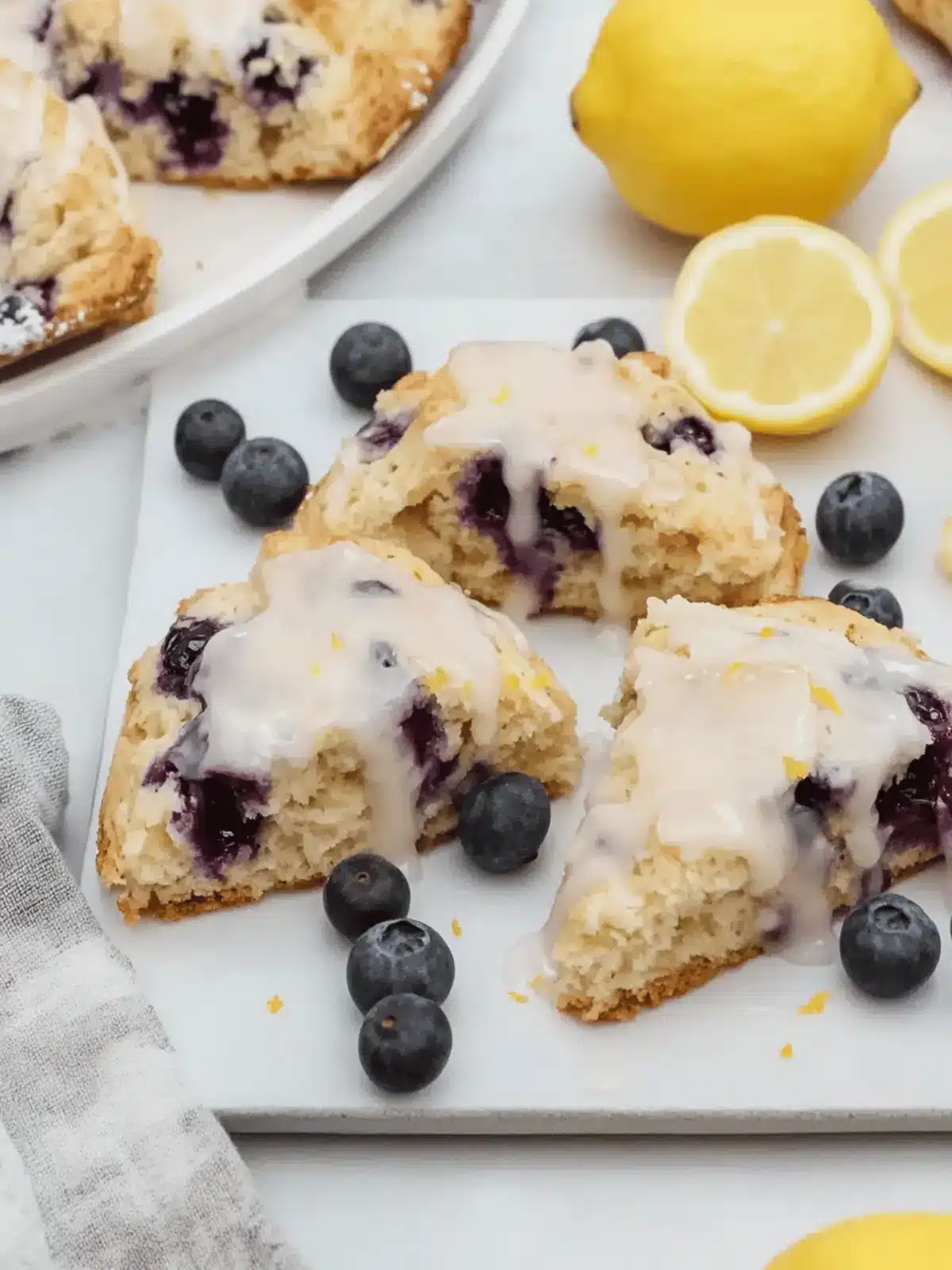 The Best Glazed Lemon Blueberry Scones Recipe
