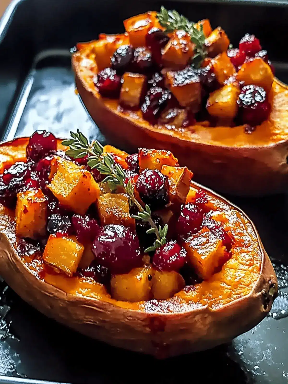 Cranberry Apple Twice-Baked Sweet Potatoes