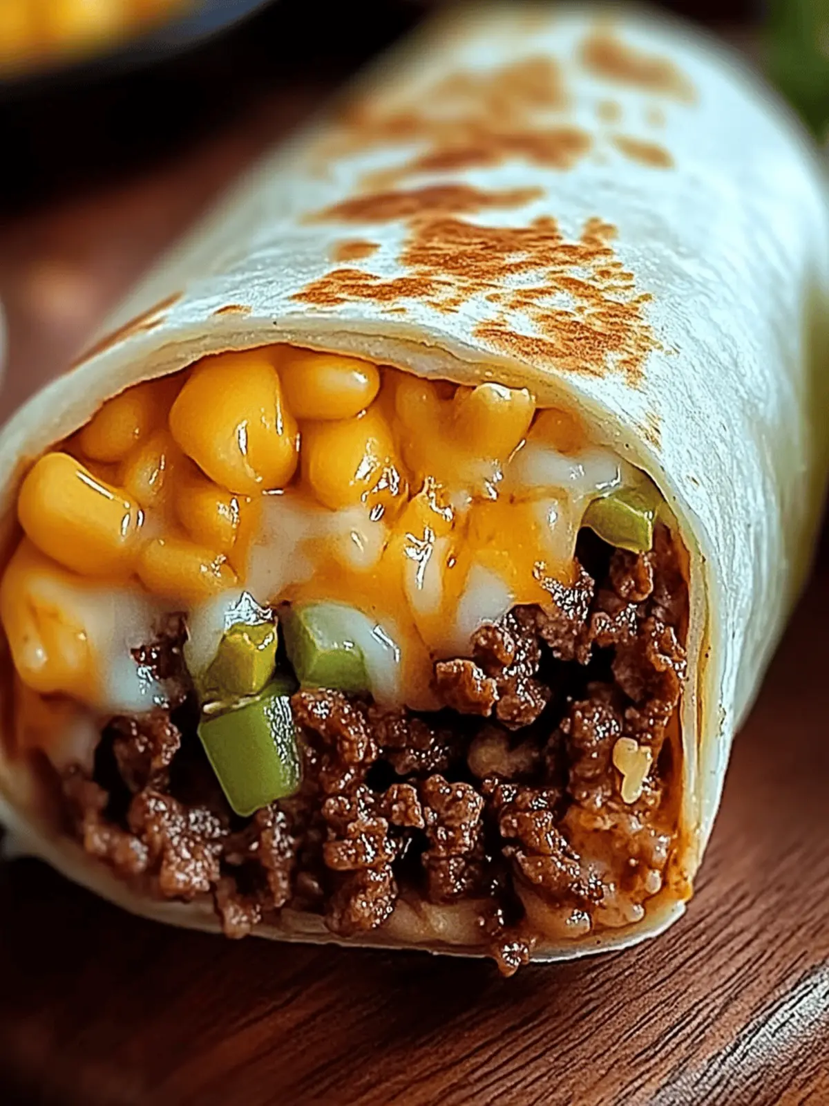 Cheesy Beefy Melt Burrito
