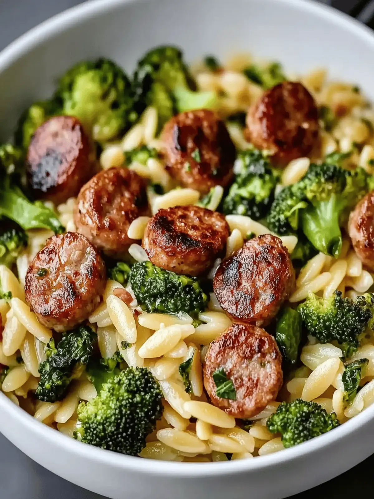 Chicken Sausage and Broccoli Orzo