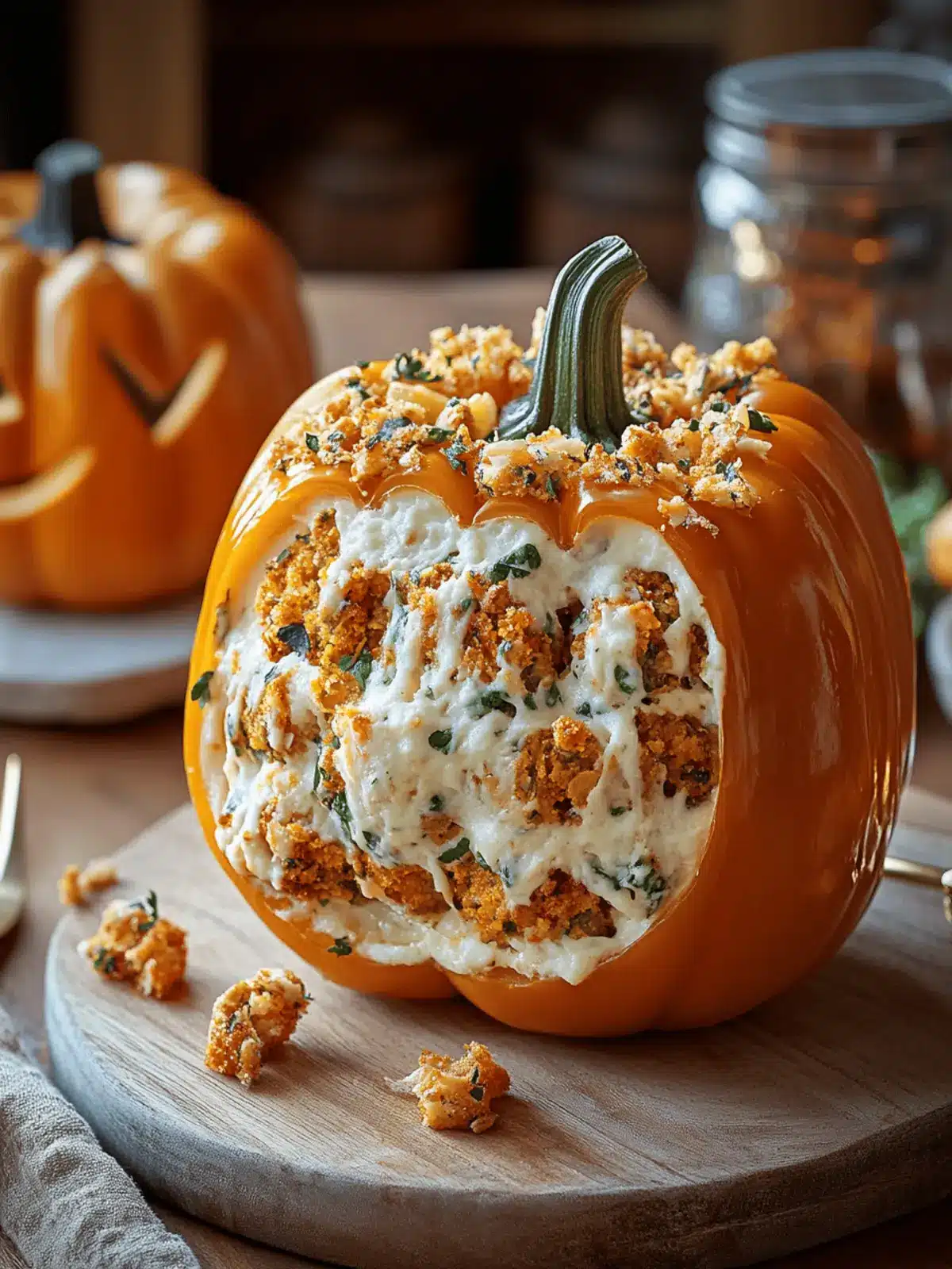 Stuffed Bell Pepper Jack-o’-Lanterns