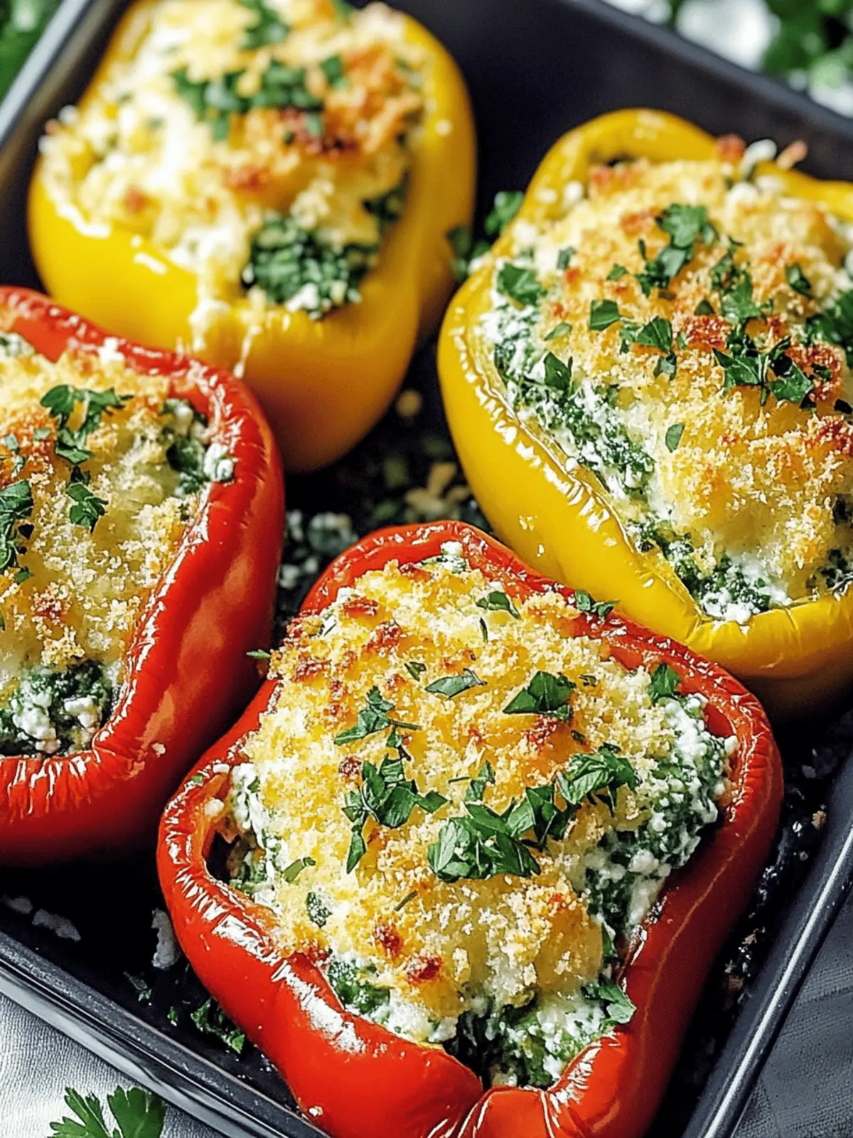 Herby Ricotta Stuffed Peppers