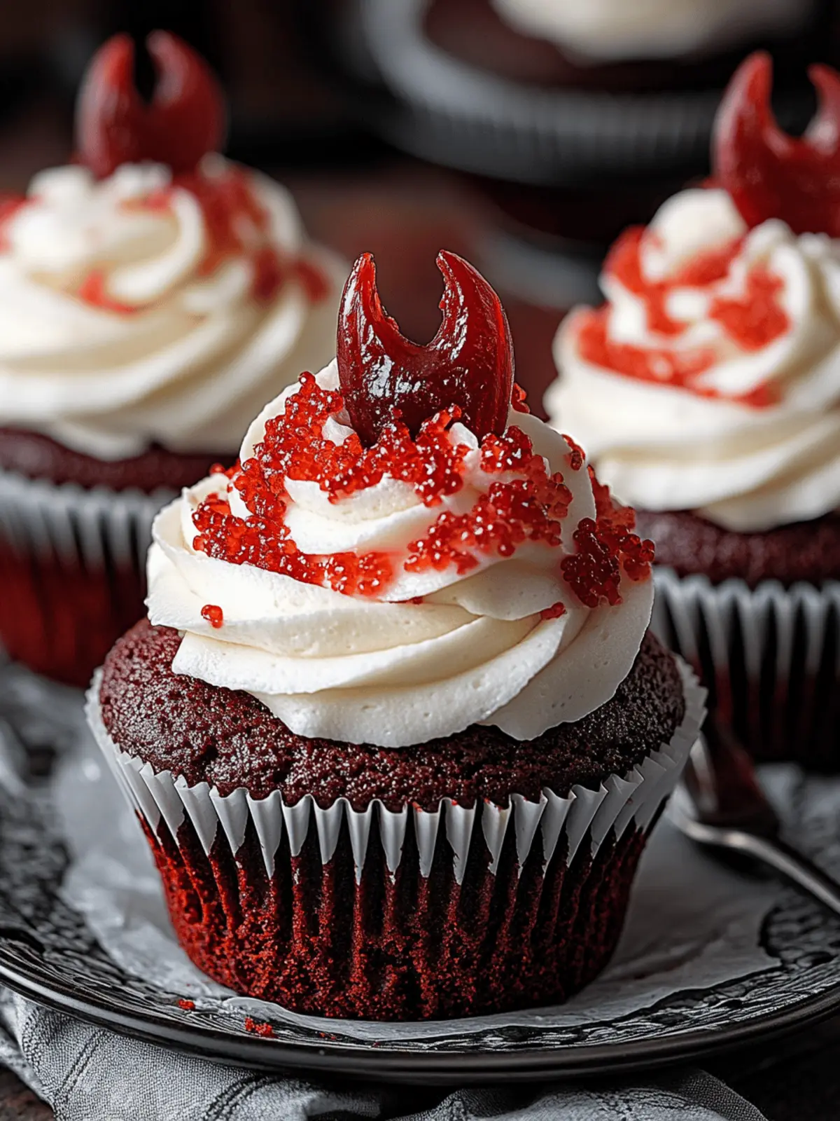 Vampire Bite Red Velvet Cupcakes