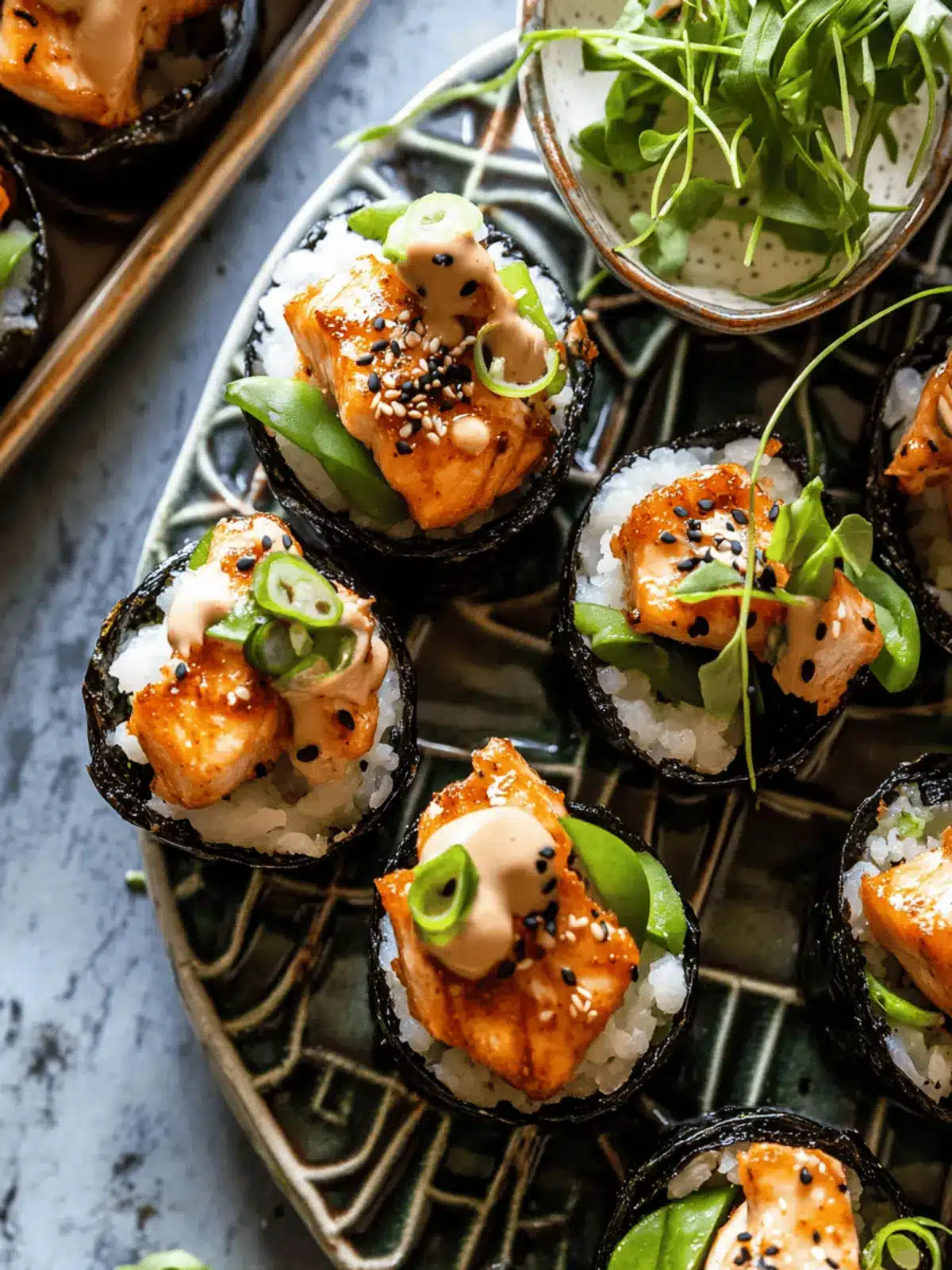 Baked Chipotle Salmon Sushi Cups