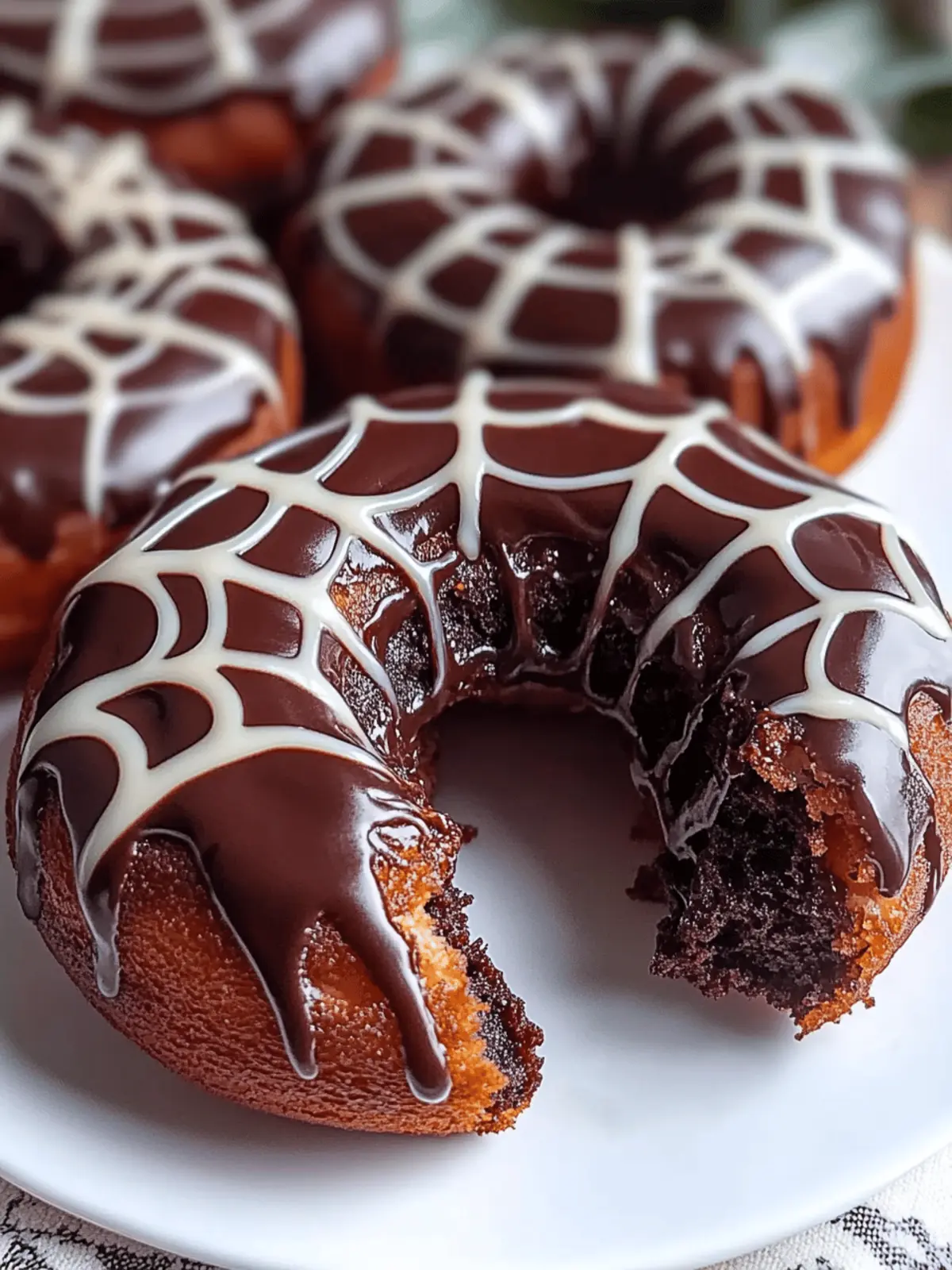 Spider Web Chocolate-Glazed Donuts