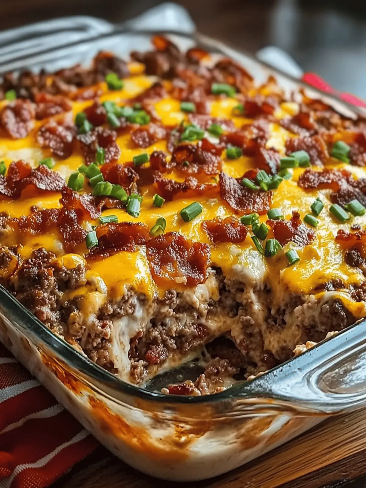 Low-Carb Bacon Cheeseburger Casserole