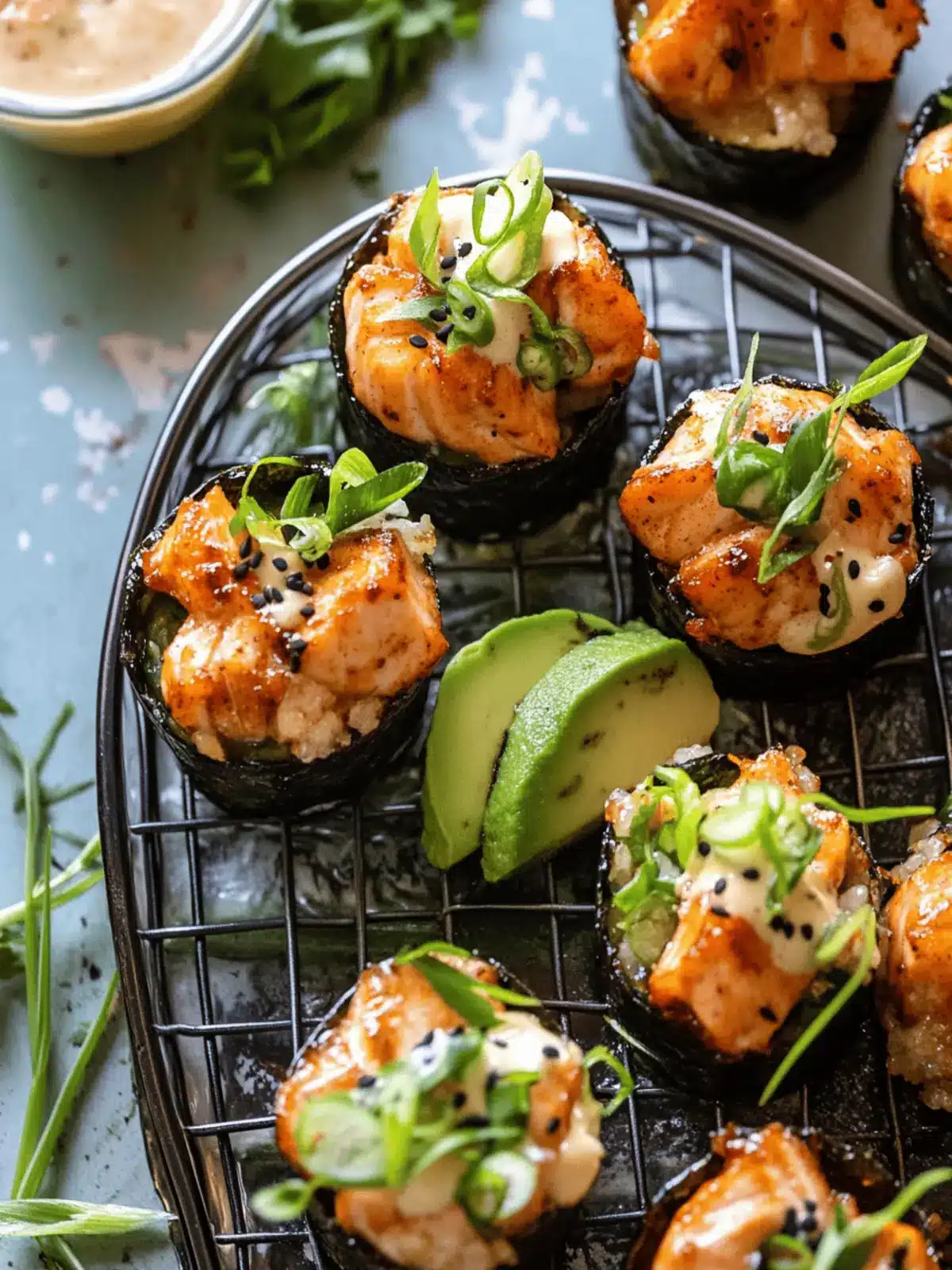 Baked Chipotle Salmon Sushi Cups