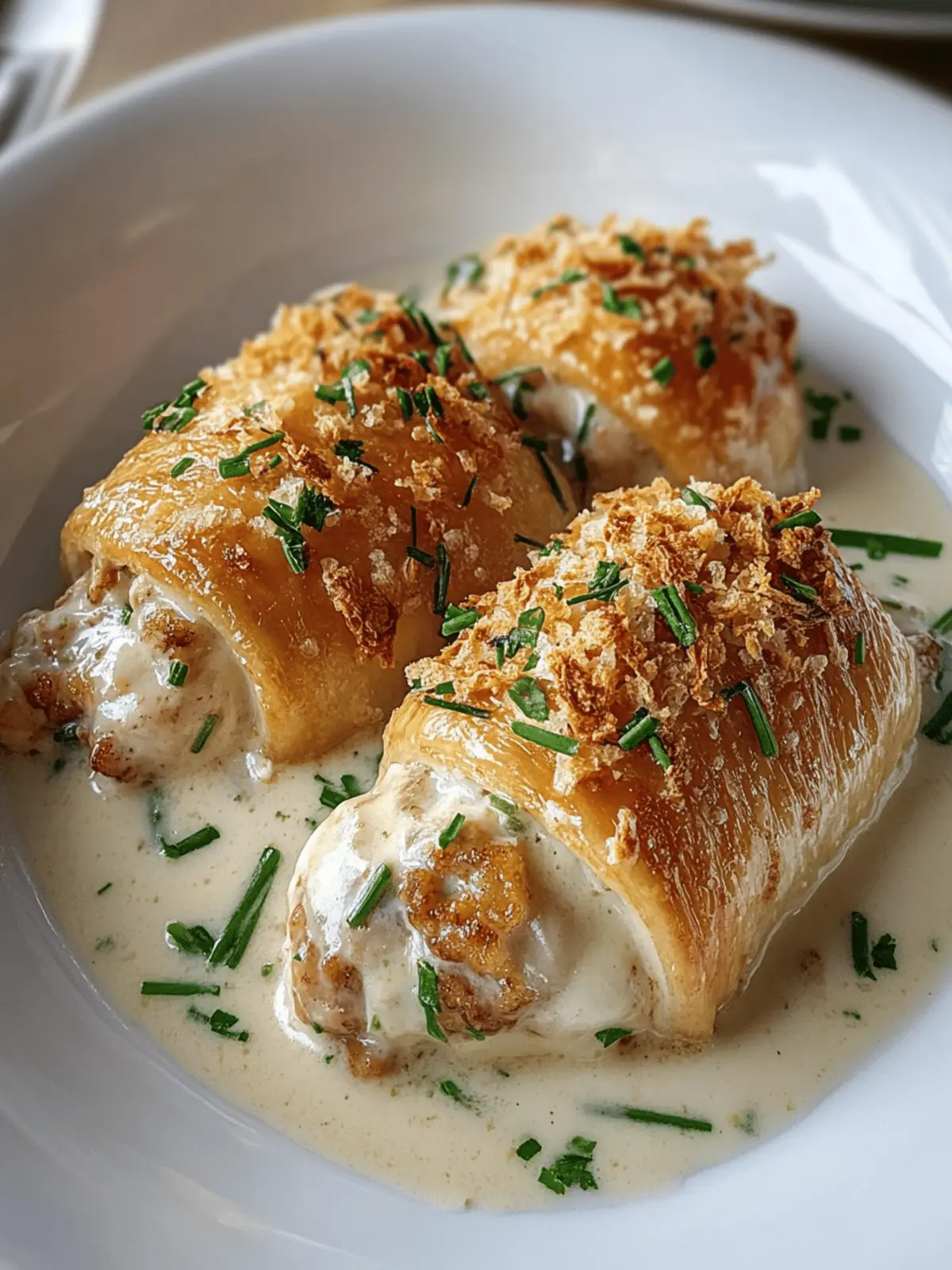 Chicken Pillows with Creamy Parmesan Sauce