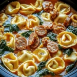 Crockpot Cheese Tortellini and Sausage for Cozy Comfort Food
