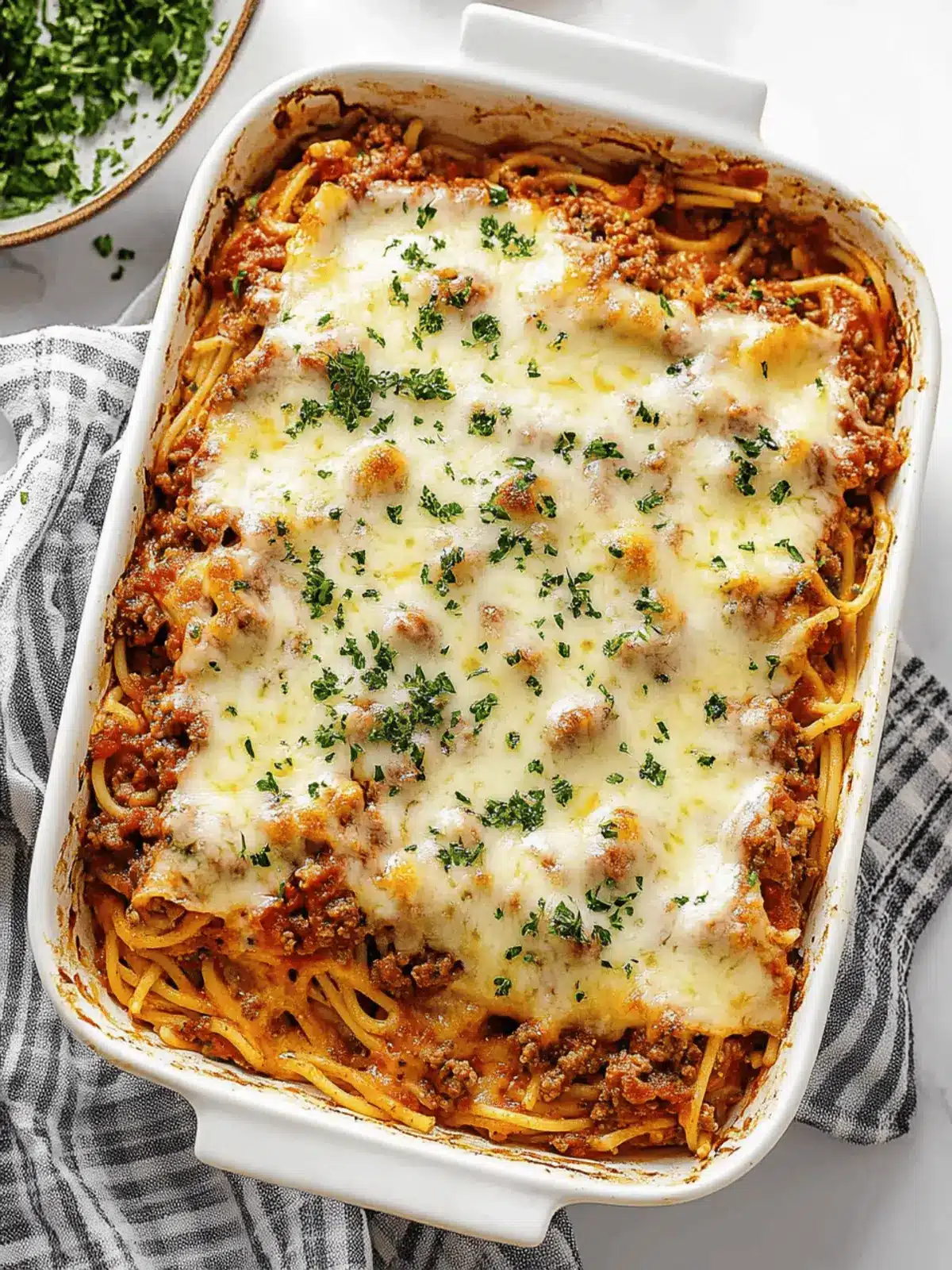Cheesy Baked Spaghetti Recipe with Ground Beef