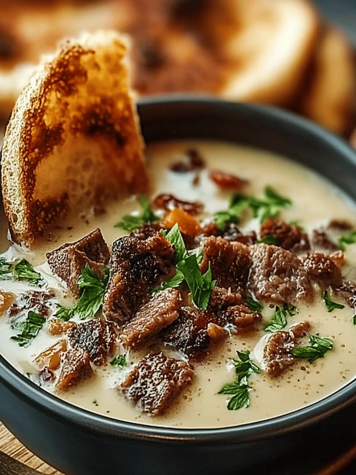 Philly Cheesesteak Soup