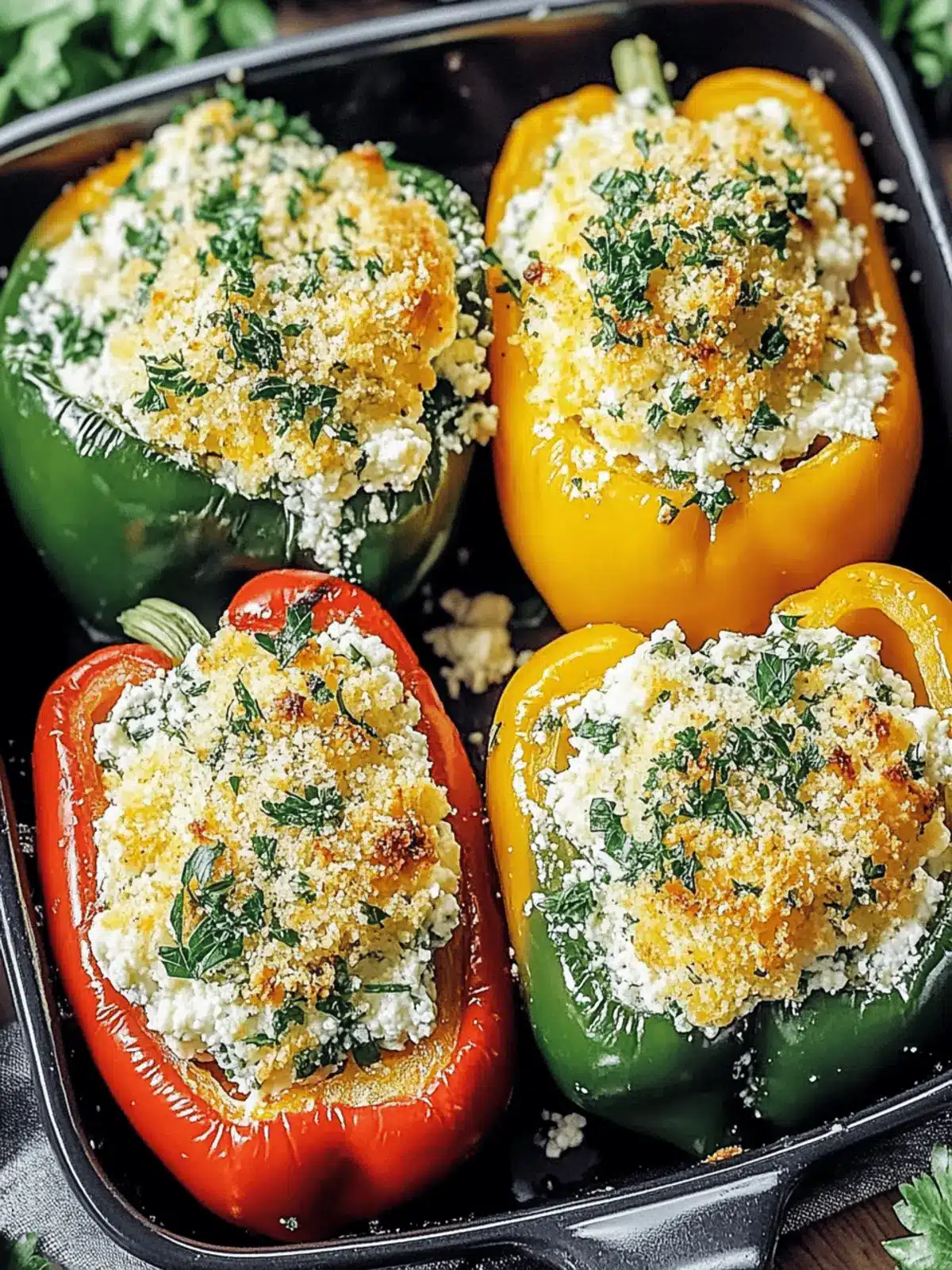 Herby Ricotta Stuffed Peppers