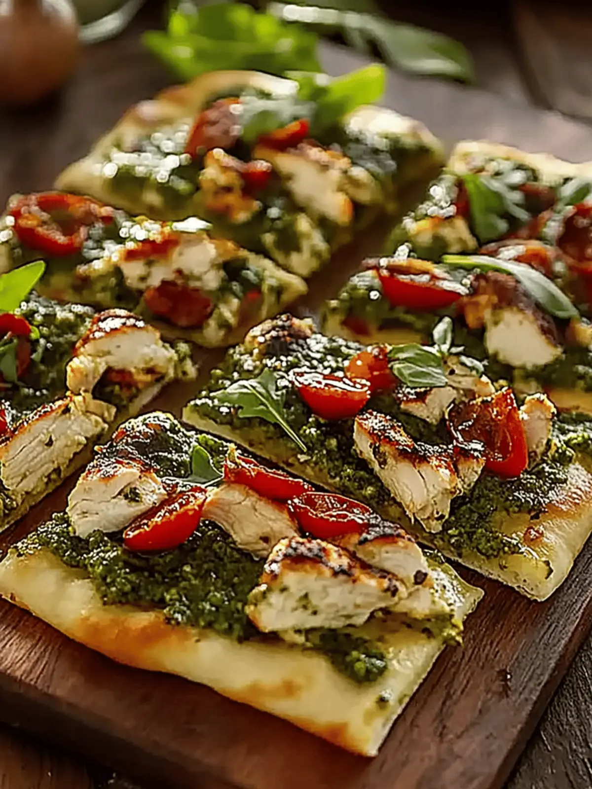 Irresistible Chicken Pesto Flatbread
