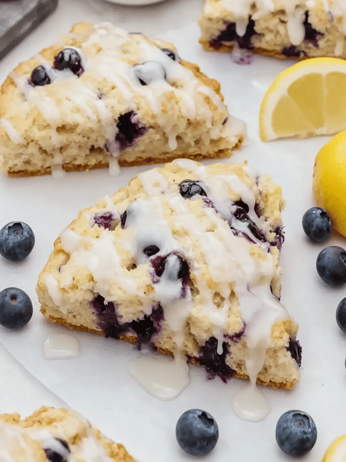 The Best Glazed Lemon Blueberry Scones Recipe