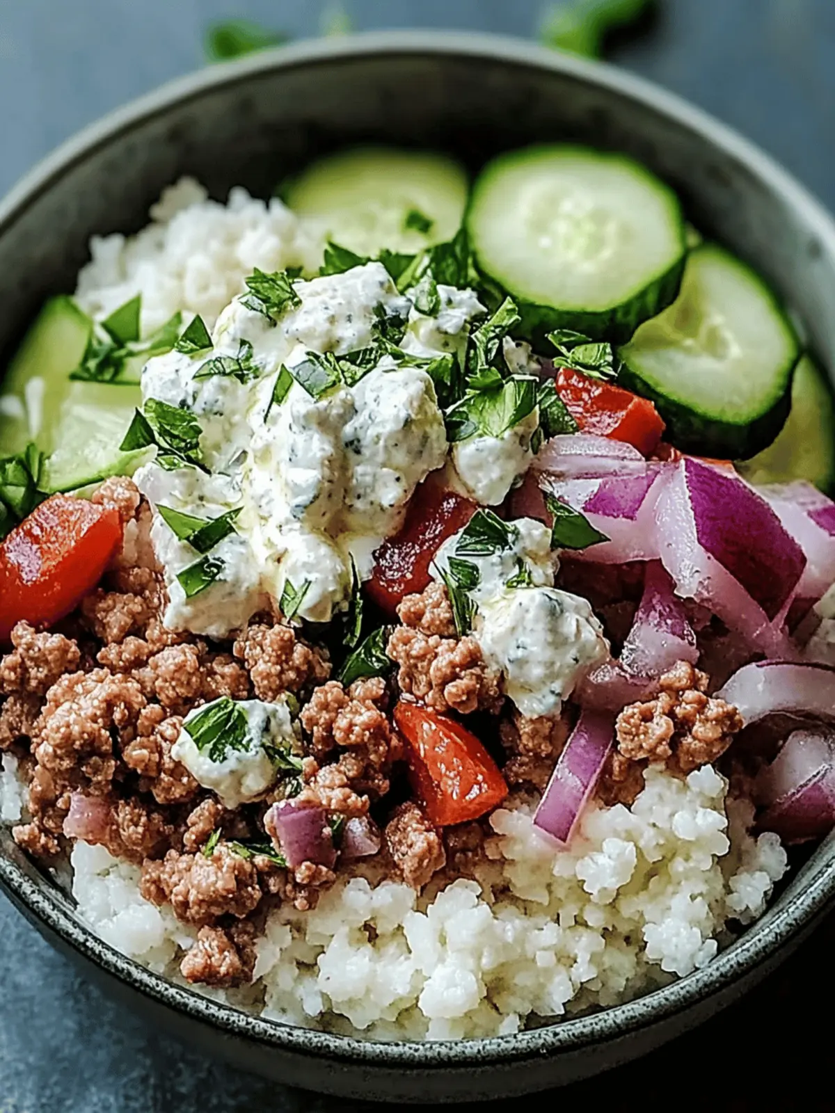 Healthy Greek Ground Chicken Bowls
