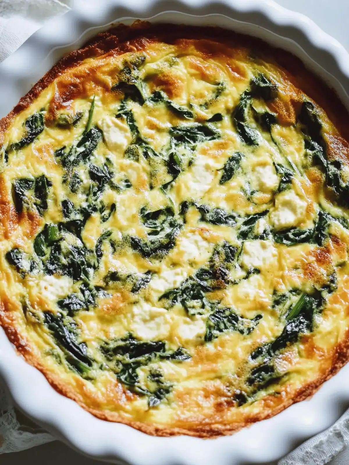 Cottage Cheese and Spinach Crustless Quiche