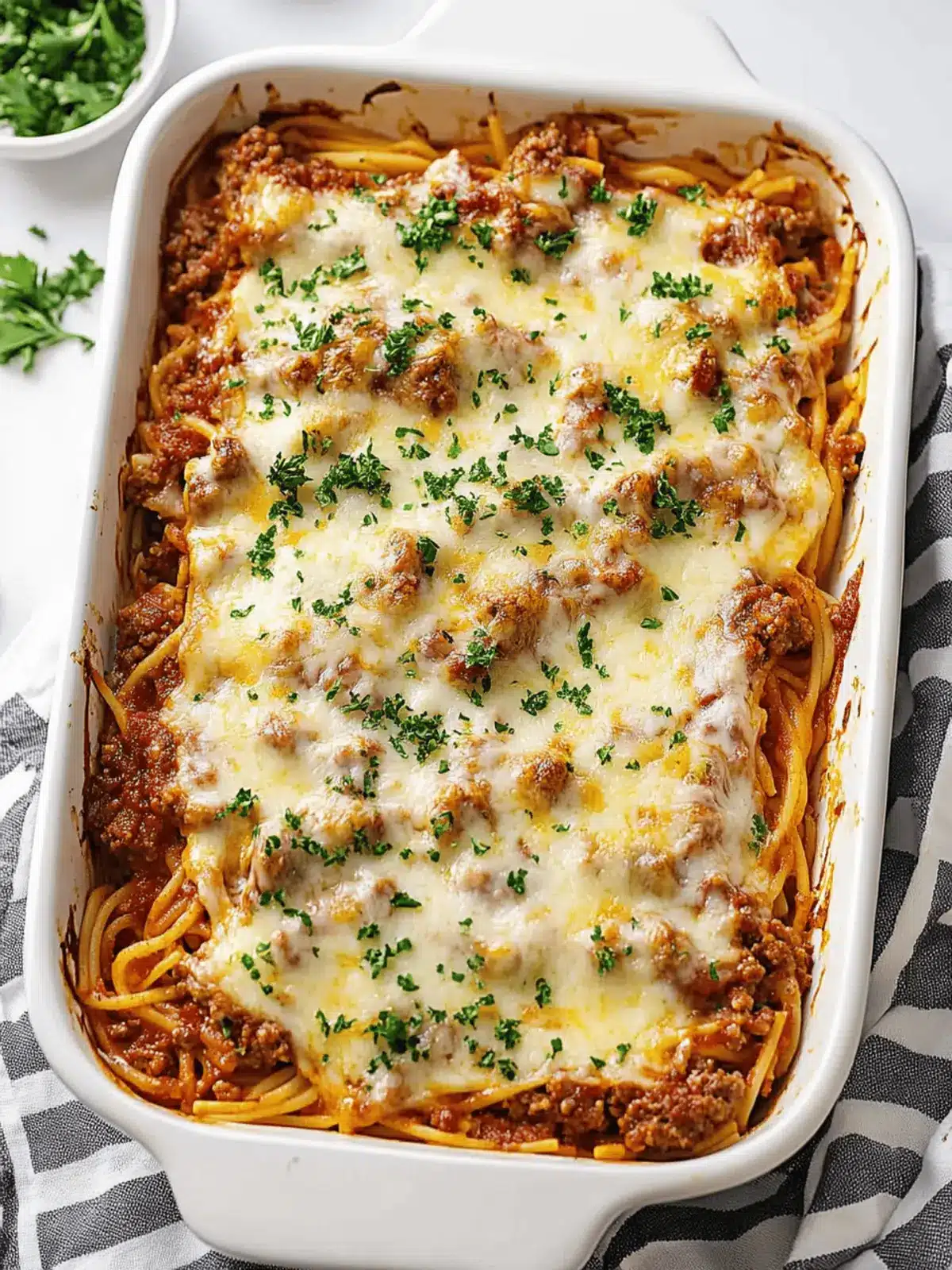 Cheesy Baked Spaghetti Recipe with Ground Beef