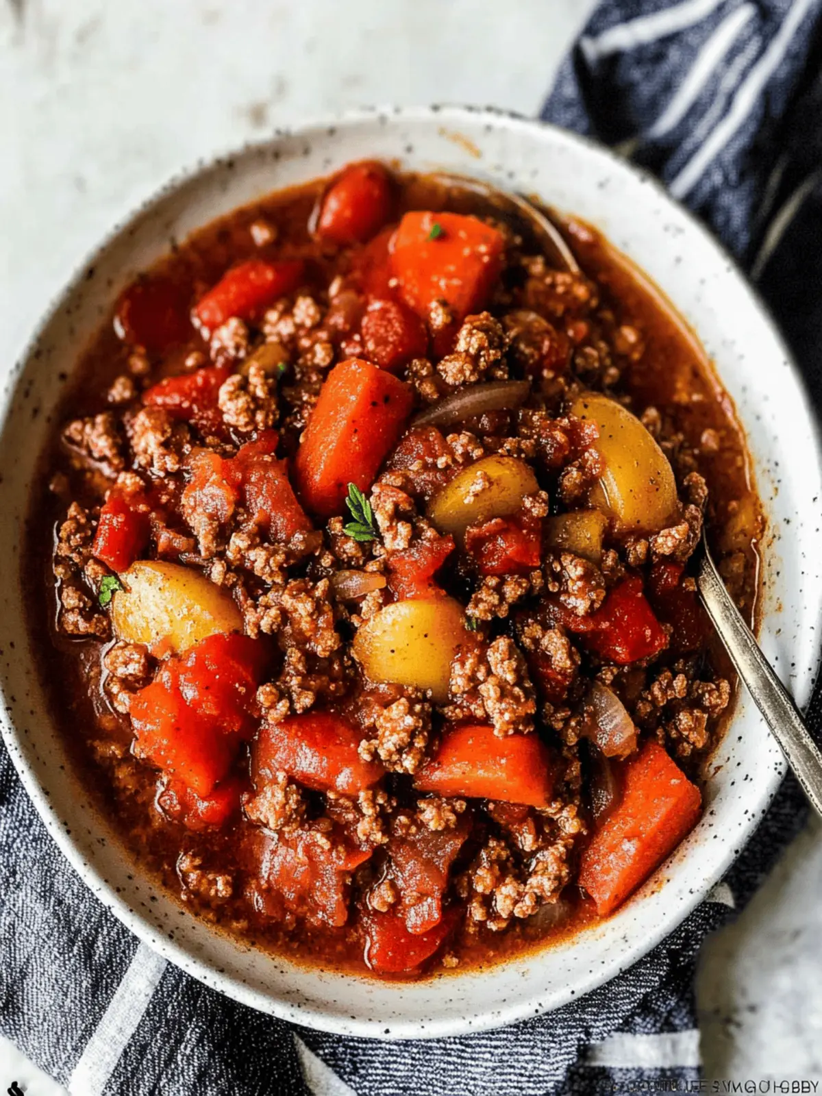 Crockpot Ground Beef Stew